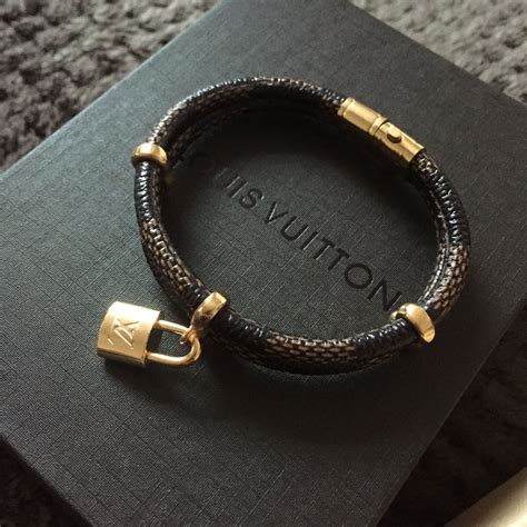 lv black leather bracelet|louis vuitton v leather bracelet.